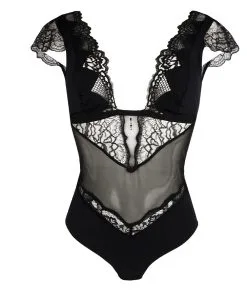 Body Très Sexy Sans Manches Ligne Sublime En Dentelle De La Marque De Lingerie Française Lise Charmel.  -SOUTIEN-GORGE Soldes Boutique Body sexy Lise Charmel Sublime en dentelle noir ALH5213 NO 101