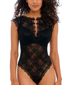 Body Sexy En Dentelle Collection Permanente De Dessous Sexy Freya Fatale De La Maison Freya Lingerie, Coloris Noir.