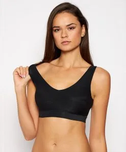 Brassière Paddée Col V Noire Invisible Collection Essentielle Soft Stretch De Chez Chantelle.  -SOUTIEN-GORGE Soldes Boutique Brassiere paddee col v Chantelle soft stretch noir C16A10 011 13