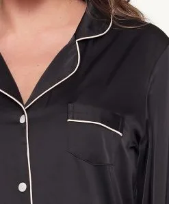 Chemise De Nuit Satinée "black/sand" Collection Nightwear De Chez Lingadore. 10 Chemise De Nuit Satinée "black/sand" Collection Nightwear De Chez Lingadore. -SOUTIEN-GORGE Soldes Boutique Chemise de nuit satinee black sand Lingadore Lingadore nightwear noir sable 6810PD 20 BKSD 4