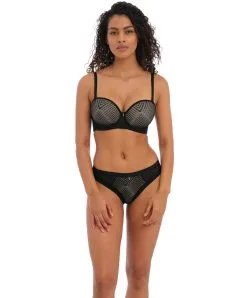 Culotte Brésilienne De La Collection Tailored Coloris Noir Par Freya Lingerie.  -SOUTIEN-GORGE Soldes Boutique Culotte bresilienne Freya Tailored noir AA401171 BLK 1