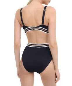 Culotte De Bain Taille Haute Style Rétro Collection Mode Balnéaire Énergie Nautique De Chez Lise Charmel. -SOUTIEN-GORGE Soldes Boutique Culotte de bain taille haute retro Lise Charmel bain Energie nautique bleu encre ABA0235 EN 804