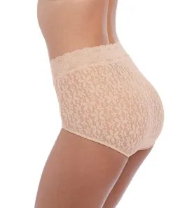 Culotte Dentelle Taille Haute De La Collection De Lingerie Permanente Wacoal Halo Lace, Coloris Nude (=peau). 7 Culotte Dentelle Taille Haute De La Collection De Lingerie Permanente Wacoal Halo Lace, Coloris Nude (=peau). -SOUTIEN-GORGE Soldes Boutique Culotte dentelle taille haute Wacoal Halo Lace nude chair WA870405 NUE 2