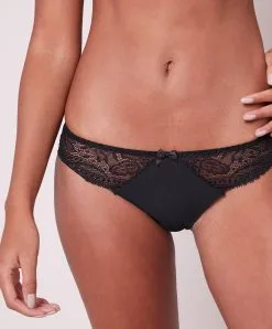 Simone Perele Culotte En Coton Simone Pérèle De La Ligne De Lingerie Permanente Eden, Coloris Noir. -SOUTIEN-GORGE Soldes Boutique Culotte en coton Simone Perele Eden noir 12E727 015 1