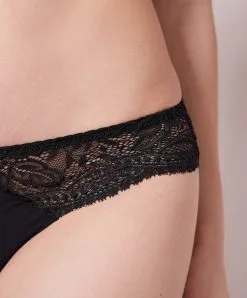 Simone Perele Culotte En Coton Simone Pérèle De La Ligne De Lingerie Permanente Eden, Coloris Noir. -SOUTIEN-GORGE Soldes Boutique Culotte en coton Simone Perele Eden noir 12E727 015 11