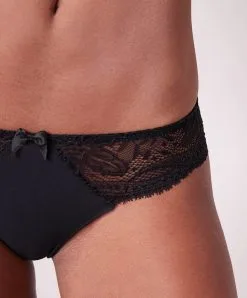 Simone Perele Culotte En Coton Simone Pérèle De La Ligne De Lingerie Permanente Eden, Coloris Noir. -SOUTIEN-GORGE Soldes Boutique Culotte en coton Simone Perele Eden noir 12E727 015 3