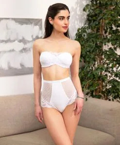 ANTIGEL DE LISE CHARMEL Culotte Gainante Taille Haute Collection Stricto Sensuelle De Chez Antigel Par Lise Charmel Coloris Blanc. -SOUTIEN-GORGE Soldes Boutique Culotte gainante taille haute Stricto Sensuelle blanc Antigel de Lise Charmel ECH0617 BL fashion 4