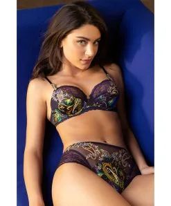 Slip Haut De La Collection Lingerie De Luxe Dentelle Cashmer Par Lise Charmel. 11 Slip Haut De La Collection Lingerie De Luxe Dentelle Cashmer Par Lise Charmel. -SOUTIEN-GORGE Soldes Boutique Culotte haute Lise Charmel Dentelle cashmer emaux cashmer prune ACH0351 EC fashion 4