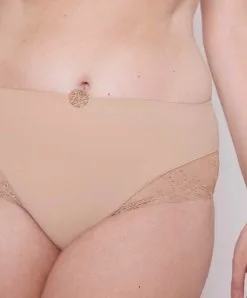 Simone Perele Culotte Taille Haute Simone Pérèle De La Collection De Lingerie Permanente Délice Coloris Peau. -SOUTIEN-GORGE Soldes Boutique Culotte haute Simone Perele Delice peau chair 12X770 709 10