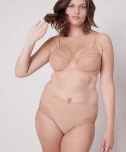 Simone Perele Culotte Taille Haute Simone Pérèle De La Collection De Lingerie Permanente Délice Coloris Peau. -SOUTIEN-GORGE Soldes Boutique Culotte haute Simone Perele Delice peau chair 12X770 709 13