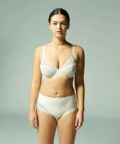 Simone Perele Culotte Taille Haute Simone Pérèle De La Collection De Lingerie Permanente Délice Coloris Poudre. -SOUTIEN-GORGE Soldes Boutique Culotte haute Simone Perele Delice poudre rose pastel 12X770 383 12