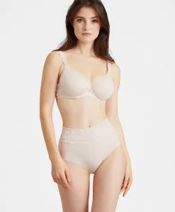 Culotte Haute Collection Lingerie Quotidienne Sweetessence Coloris Skin De Chez Aubade Paris. -SOUTIEN-GORGE Soldes Boutique Culotte haute sweetessence skin Aubade chair IK24 SKIN 3