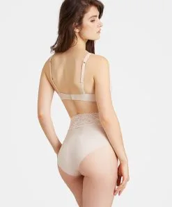Culotte Haute Collection Lingerie Quotidienne Sweetessence Coloris Skin De Chez Aubade Paris. -SOUTIEN-GORGE Soldes Boutique Culotte haute sweetessence skin Aubade chair IK24 SKIN 4