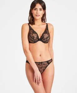 Culotte Mini Coeur Aubade De La Collection Lingerie A La Folie. -SOUTIEN-GORGE Soldes Boutique Culotte mini coeur khol Aubade a la folie QI20 6 KHOL 2