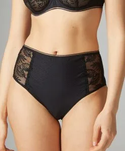 Simone Perele Culotte Taille Haute Simone Pérèle Collection De Lingerie Permanente Bloom Coloris Noir.