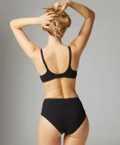 Simone Perele Culotte Taille Haute Simone Pérèle Collection De Lingerie Permanente Bloom Coloris Noir. -SOUTIEN-GORGE Soldes Boutique Culotte taille haute Simone Perele Bloom noir 12Y770 015 4
