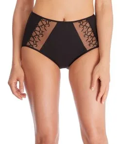 Culotte Taille Haute Collection De Lingerie Quotidienne Lisse Coloris Noir Par Wacoal.