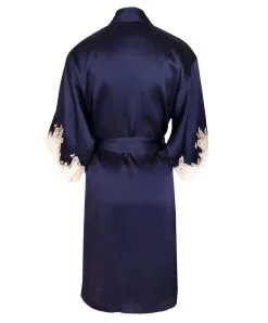 Déshabillé En Soie Splendeur Soie De Chez Lise Charmel. -SOUTIEN-GORGE Soldes Boutique Deshabille en soie Lise Charmel Splendeur Soie Bleu marine ALC2080 SM packshot dos