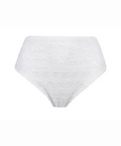 Slip Taille Haute Antigel De Lise Charmel De La Collection Sensualité Douceur Au Coloris Blanc.