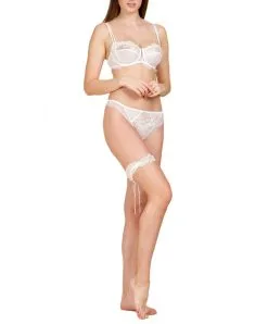 Jarretière Ivoire De La Collection Orchidée Beauté Par La Marque De Lingerie Lise Charmel. -SOUTIEN-GORGE Soldes Boutique Jarretiere Lise Charmel orchidee beaute ecru nacre ACG5062 EN 503