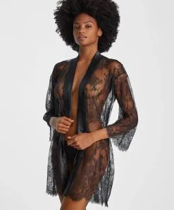 Kimono Aubade De La Collection Histoire D'un Soir. 8 Kimono Aubade De La Collection Histoire D'un Soir. -SOUTIEN-GORGE Soldes Boutique Kimono histoire d un soir Aubade noir RZ65 NOIR 1