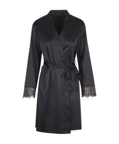 Kimono Sexy Satiné Collection Nightwear De Chez Lingadore. 11 Kimono Sexy Satiné Collection Nightwear De Chez Lingadore. -SOUTIEN-GORGE Soldes Boutique Kimono noir satin Lingadore Lingadore nightwear noir 6620KM 02 NOIR 10