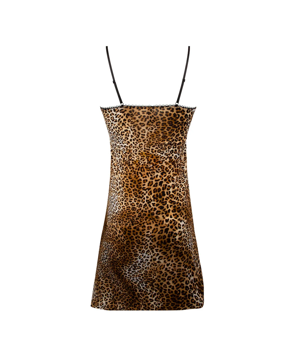 ANTIGEL DE LISE CHARMEL Nuisette Charme Collection Libre Panthère Coloris Fauve Et Noir De Chez Antigel Par Lise Charmel. 4 ANTIGEL DE LISE CHARMEL Nuisette Charme Collection Libre Panthère Coloris Fauve Et Noir De Chez Antigel Par Lise Charmel. – Image 2