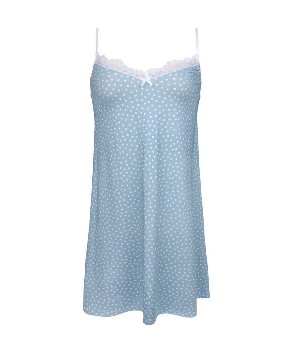 ANTIGEL DE LISE CHARMEL Nuisette Charme Collection Pois Sixties De Chez Antigel Par Lise Charmel, Coloris Bleu Sterling. 7 ANTIGEL DE LISE CHARMEL Nuisette Charme Collection Pois Sixties De Chez Antigel Par Lise Charmel, Coloris Bleu Sterling. – Image 5