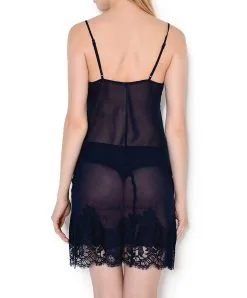 Nuisette Sexy Collection Soir De Venise De Chez Lise Charmel Très Légèrement Transparente Pour Vous Donner Une Allure Glamour Et Aérienne -SOUTIEN-GORGE Soldes Boutique Nuisette de soie Lise Charmel Soir de Venise Bleu marine ALA1303 BV dos