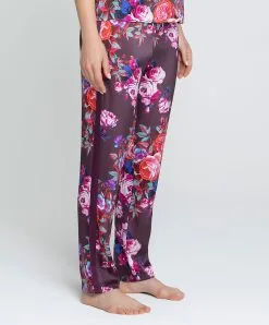 Pantalon En Soie Lise Charmel Collection Aveu En Fleurs, Coloris Aveu Pétale (=prune). -SOUTIEN-GORGE Soldes Boutique Pantalon en soie Lise Charmel Aveu en Fleurs aveu petale prune multicolore ALH0043 AP 3