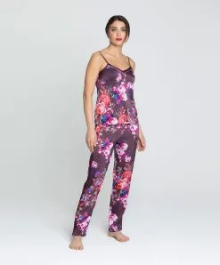 Pantalon En Soie Lise Charmel Collection Aveu En Fleurs, Coloris Aveu Pétale (=prune). -SOUTIEN-GORGE Soldes Boutique Pantalon en soie Lise Charmel Aveu en Fleurs aveu petale prune multicolore ALH0043 AP 4