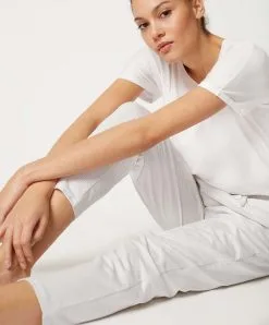 Pantalon Femme à Rayures Quietgrey Stripes Collection Mix And Match De Chez Skiny Bodywear.  -SOUTIEN-GORGE Soldes Boutique Pantalon femme a rayures quietgrey stripes Sleep Mix and Match Skiny rayures grises fond ecru S 080780 S334 3