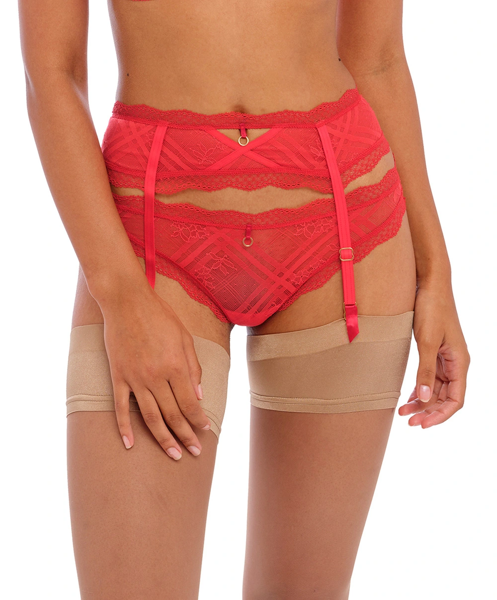 Porte-jarretelles Collection Permanente De Dessous Sexy Freya Fatale De La Maison Freya Lingerie, Coloris Rouge Chili. 3 Porte-jarretelles Collection Permanente De Dessous Sexy Freya Fatale De La Maison Freya Lingerie, Coloris Rouge Chili.