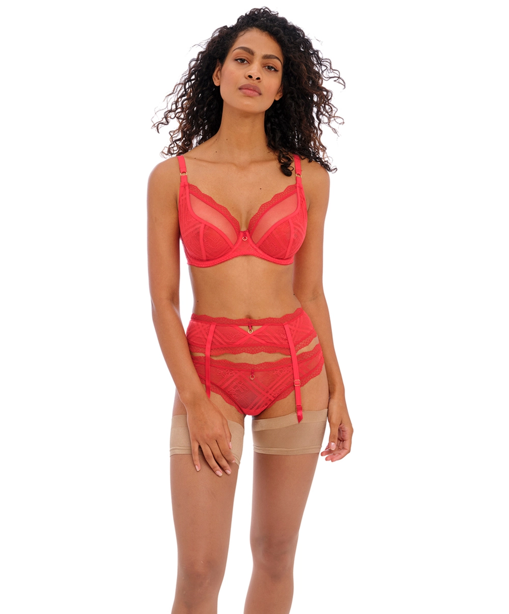 Porte-jarretelles Collection Permanente De Dessous Sexy Freya Fatale De La Maison Freya Lingerie, Coloris Rouge Chili. 4 Porte-jarretelles Collection Permanente De Dessous Sexy Freya Fatale De La Maison Freya Lingerie, Coloris Rouge Chili. – Image 2