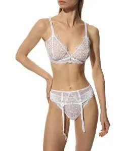 Porte-jarretelles Sexy De La Collection De Lingerie Blanche Crystal Poésie Par Lise Charmel. -SOUTIEN-GORGE Soldes Boutique Porte jarretelles Lise Charmel crystal poesie blanc ACH4734 BL 3