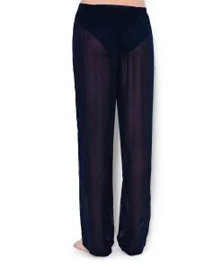 Pyjama En Satin De Soie Doux Et Confortable Soir De Venise Par Lise Charmel. -SOUTIEN-GORGE Soldes Boutique Pyjama en soie Lise Charmel Soir de Venise Bleu marine ALA3003 BV pantalon dos