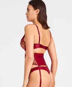 Serre Taille Collection Capsule Miss Karl De La Collaboration Karl Lagerfeld X Aubade. -SOUTIEN-GORGE Soldes Boutique Serre taille miss karl Aubade rubis UC52 RBIS 3