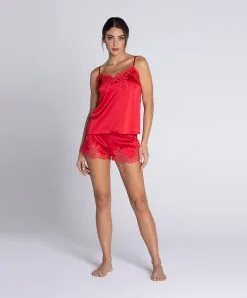 Short En Soie Lise Charmel Collection Splendeur Soie, Coloris Rouge. -SOUTIEN-GORGE Soldes Boutique Short en soie Lise Charmel Splendeur soie rouge rouge ALC0180 RS 4
