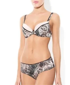 Shorty Dentelle Au Coeur Par Antigel De Lise Charmel -SOUTIEN-GORGE Soldes Boutique Shorty Antigel de Lise Charmel Dentelle au coeur Imprime rose coeur ECC0450 ensemble