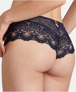 Shorty Aubade Collection Luxe Art Of Ink, Coloris Symphonie Bleue. -SOUTIEN-GORGE Soldes Boutique Shorty Art of ink symphonie Aubade bleu TD70 SYMF 1