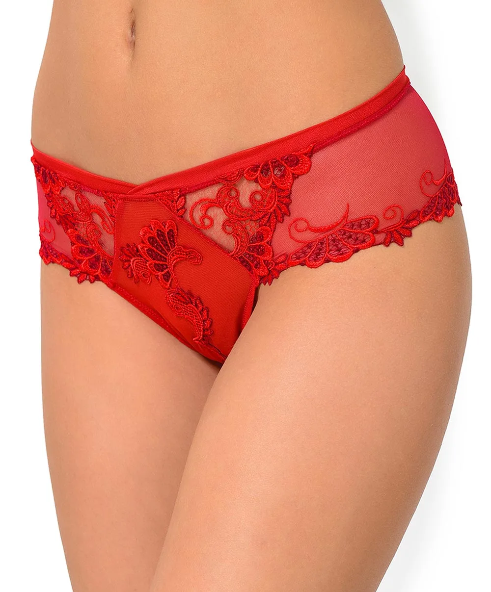 Shorty Collection De Lingerie Permanente Dressing Floral De Chez Lise Charmel, Coloris Dressing Solaire (=rouge). 5 Shorty Collection De Lingerie Permanente Dressing Floral De Chez Lise Charmel, Coloris Dressing Solaire (=rouge). – Image 3