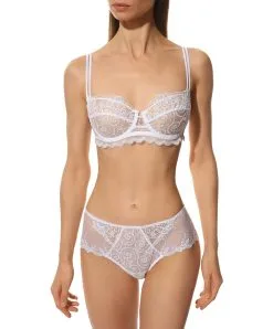 Shorty De La Collection De Lingerie Blanche Crystal Poésie Par Lise Charmel. -SOUTIEN-GORGE Soldes Boutique Shorty Lise Charmel crystal poesie blanc ACH0434 BL 3