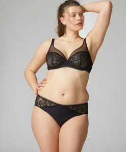 Simone Perele Shorty Simone Pérèle Collection De Lingerie Permanente Bloom Coloris Noir.  -SOUTIEN-GORGE Soldes Boutique Shorty Simone Perele Bloom noir 12Y630 015 06