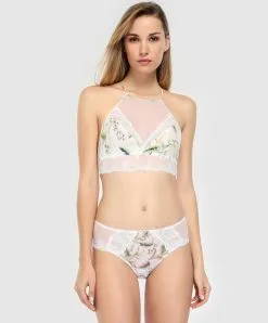 Shorty Fleuri Collection Aura Tropical De Chez Lise Charmel Coloris Blanc Exotique. -SOUTIEN-GORGE Soldes Boutique Shorty fleuri Lise Charmel Aura Tropical blanc exotique ACG0403 BX 502