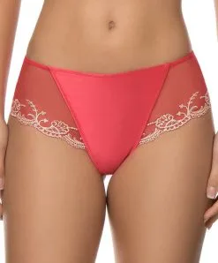 Shorty Rouge En Soie Collection Splendeur Soie De La Marque Lise Charmel Coloris Splendeur Santal.  -SOUTIEN-GORGE Soldes Boutique Shorty rouge en soie Lise Charmel Splendeur Soie santal rouge ACC0480 SA face