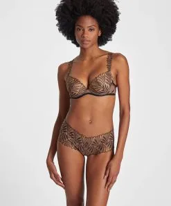 Shorty Aubade X Iris Van Herpen Collection Sensory Illusion. -SOUTIEN-GORGE Soldes Boutique Shorty sensory illusion Aubade golden leaves RC70 GLEA 1