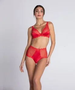 LISE CHARMEL Shorty Taille Haute Sexy En Soie Nude Collection Splendeur Soie, Coloris Rouge. -SOUTIEN-GORGE Soldes Boutique Shorty sexy en soie Lise Charmel Splendeur soie rouge rouge ACC1480 RS 504