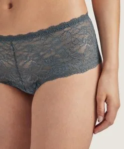 Shorty Taille Basse "St-"Tropez De La Collection Lingerie Gris Ardoise Rosessence Par Aubade Paris. -SOUTIEN-GORGE Soldes Boutique Shorty st tropez Rosessence ardoise Aubade gris HK70 6 ARDO 5