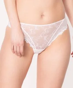 Slip Dos Opaque Collection De Lingerie Permanente Dressing Floral De Chez Lise Charmel, Coloris Blanc. 