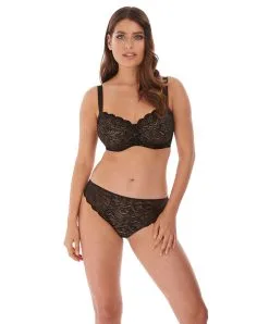 Slip Brésilien Forme Tanga Collection Permanente Impression De Chez Fantasie Par Wacoal. -SOUTIEN-GORGE Soldes Boutique Slip bresilien Fantasie Impression Noir FL5857 BLK ensemble